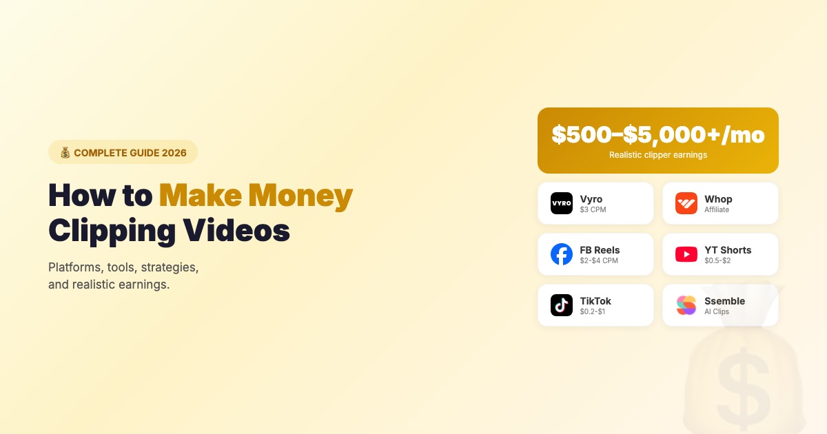 How to Make Money Clipping Videos in 2026 (Complete Guide)