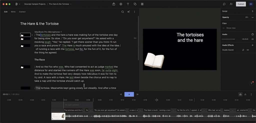 text based video editor